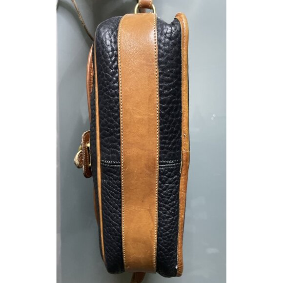 Dooney Bourke Vintage Equestrian AWL Leather Black & Tan Shoulder Bag Crossbody - Picture 10 of 16